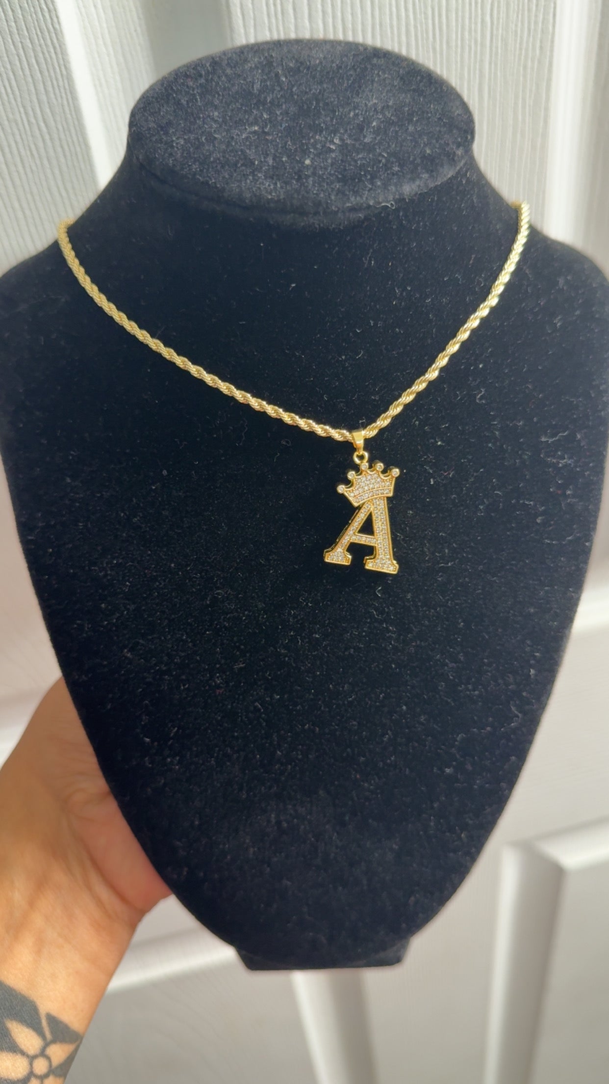 Crown Initial Necklace