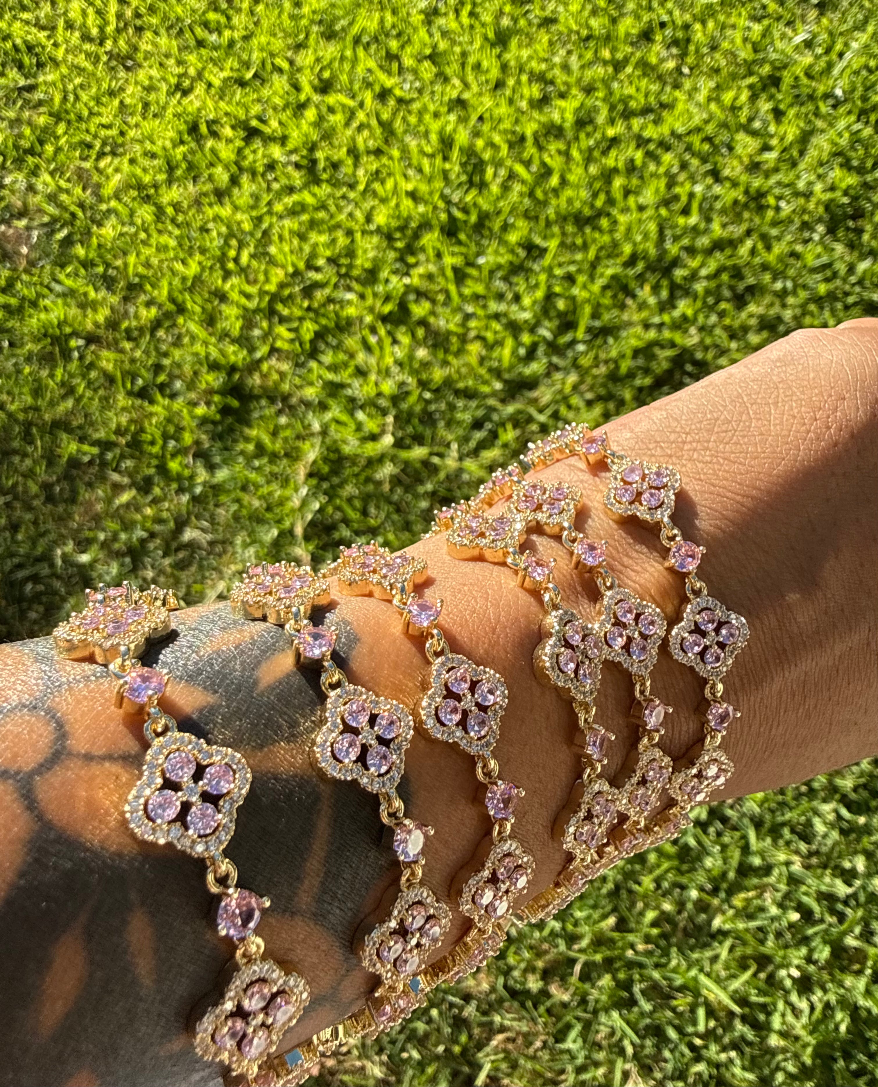 Pink Clover Bracelet