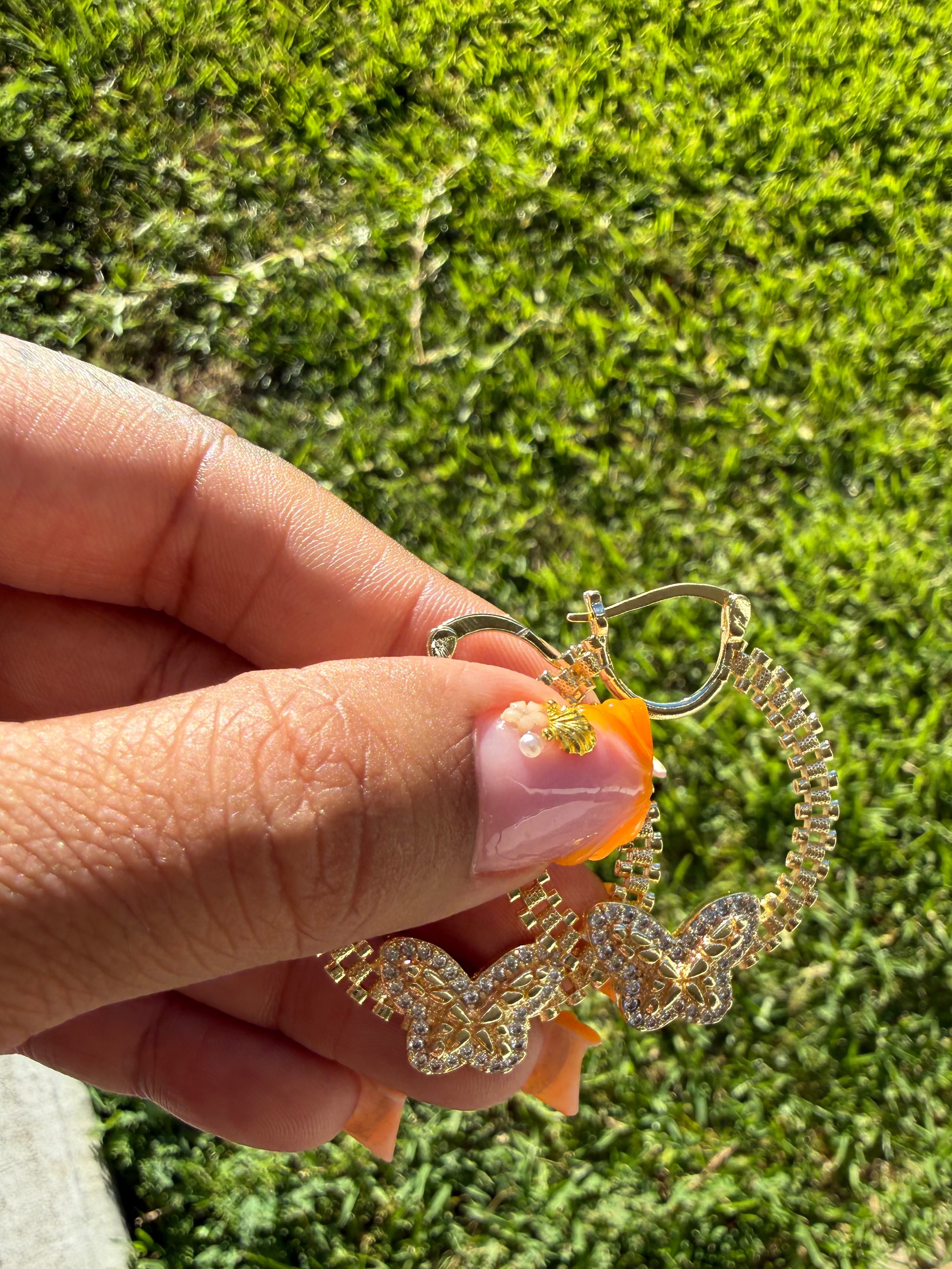 Small Butterfly Rolex Hoops