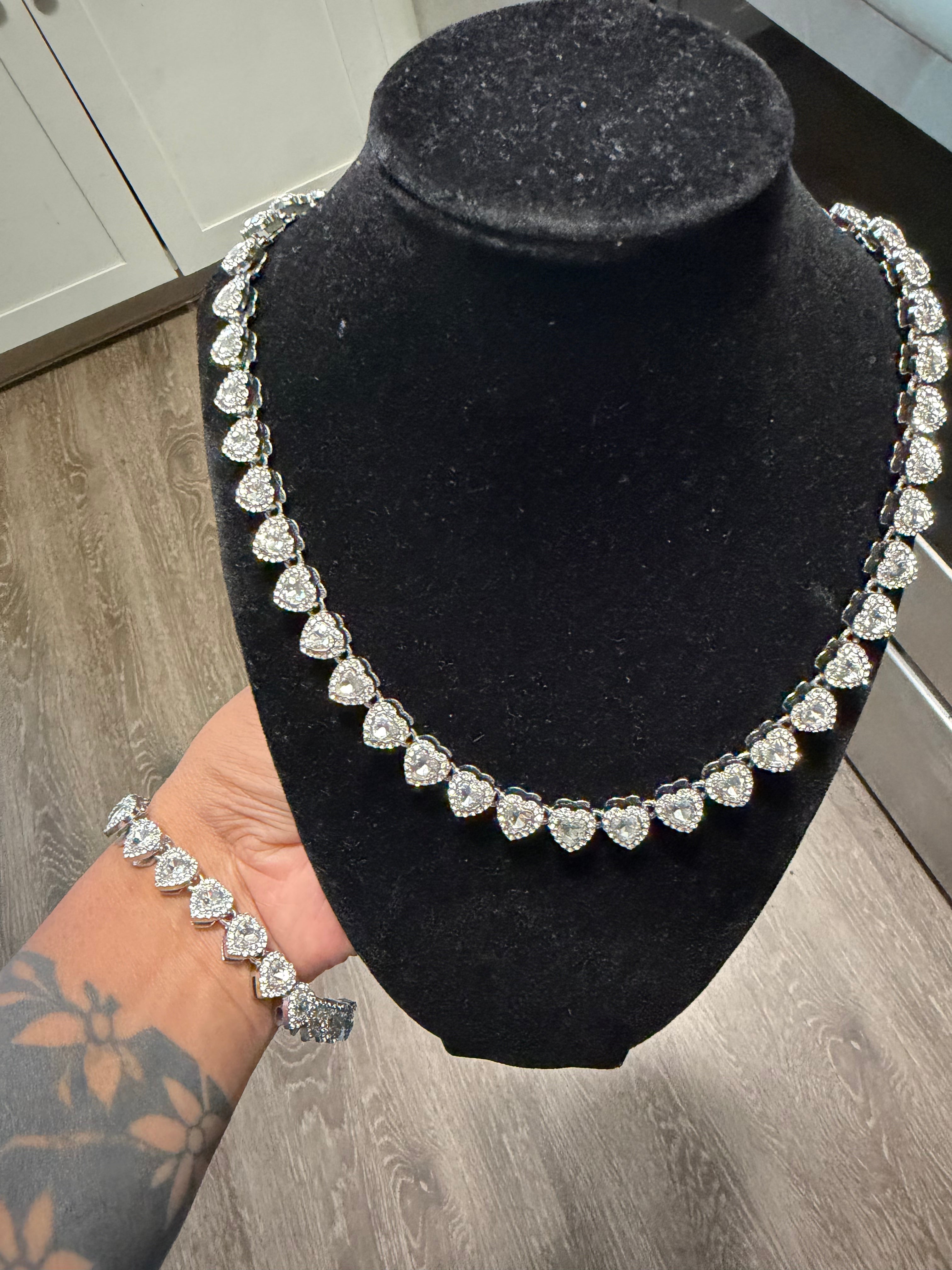 Silver HRT Choker & Bracelet